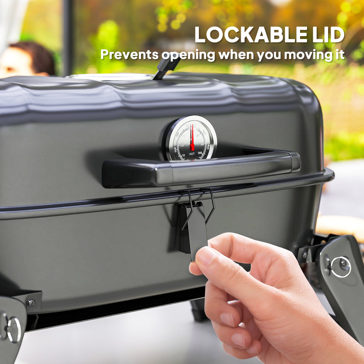 Charcoal Barbecue Grill Folding BBQ Grill with 1232 cm² Cooking Area