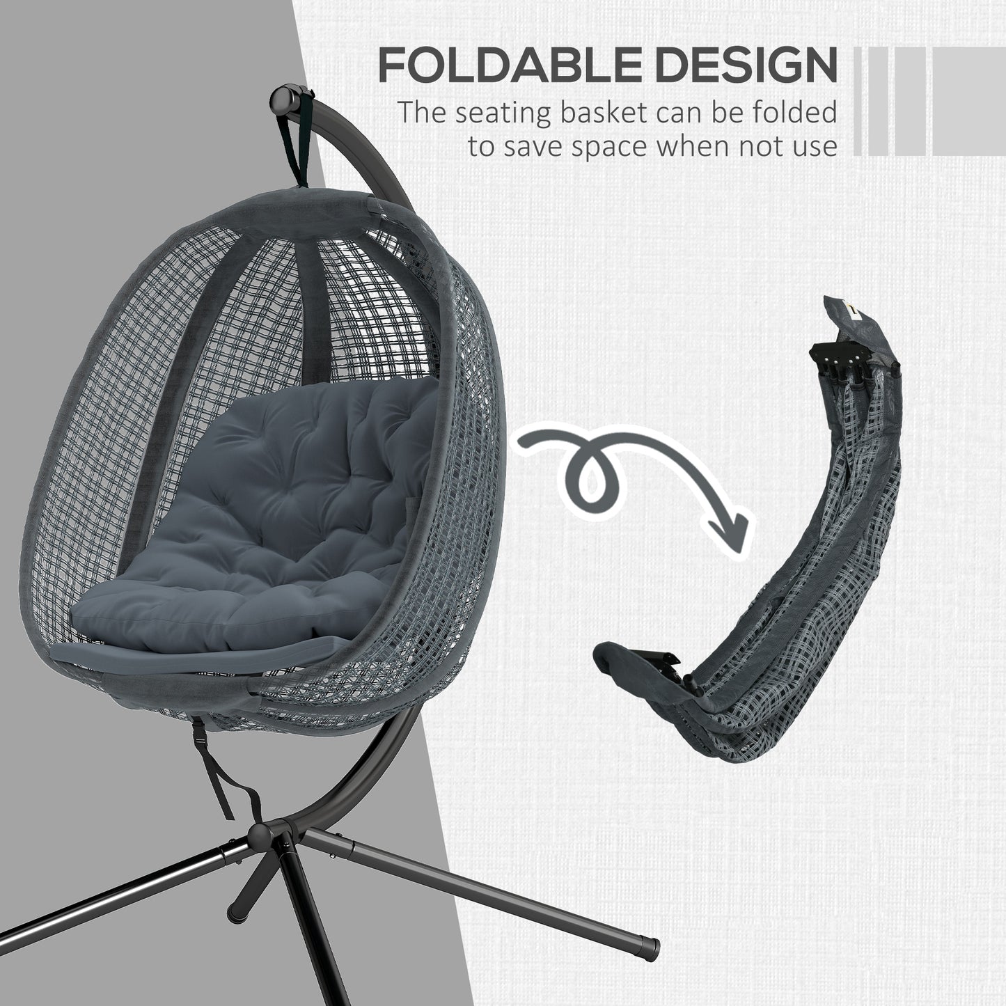 Outdoor Swing Chair with Thick Padded Cushion