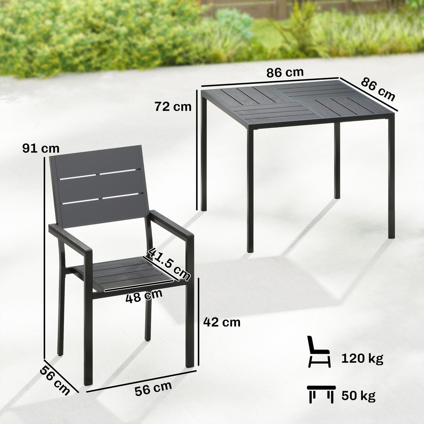 5 Pieces Garden Dining Set
