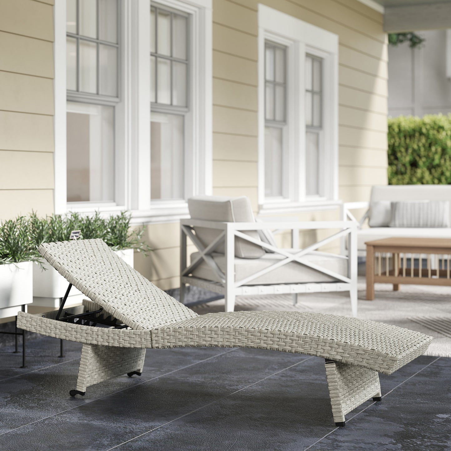Outdoor PE Rattan Sun Lounger (1)