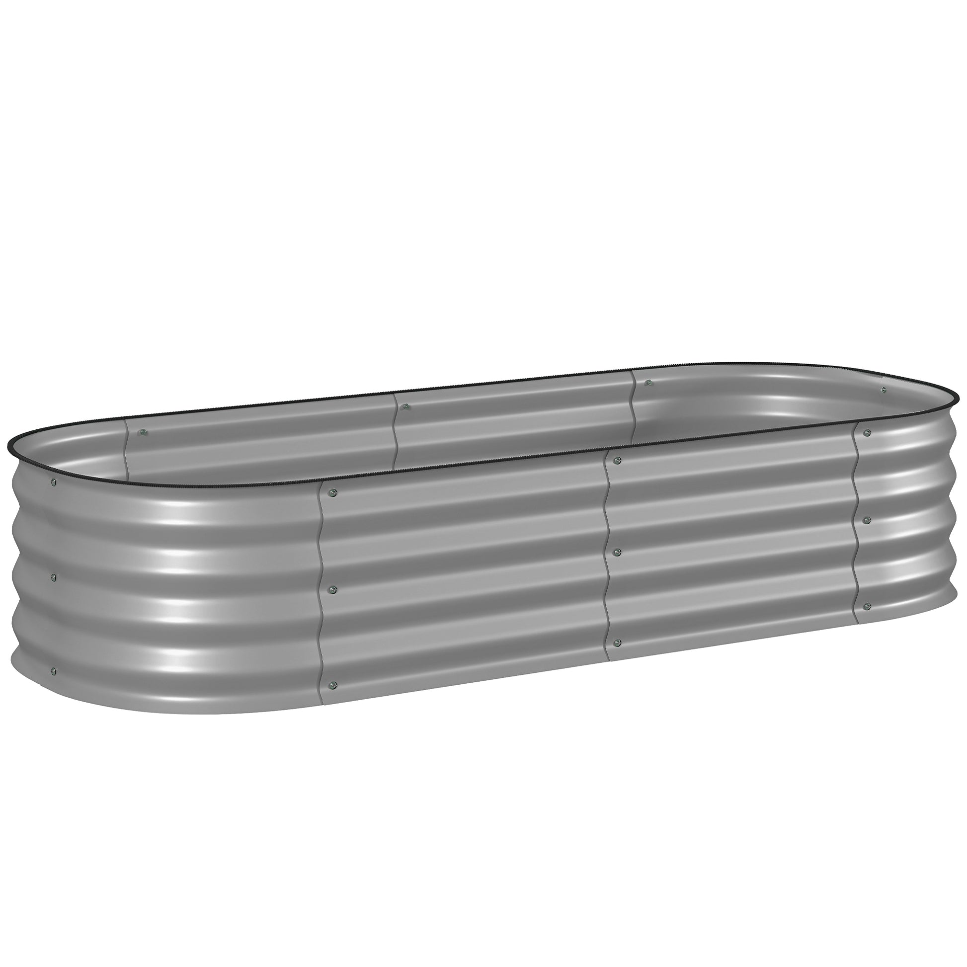Galvanised Raised Garden Bed, Metal Planter Box with Safety Edging (2)