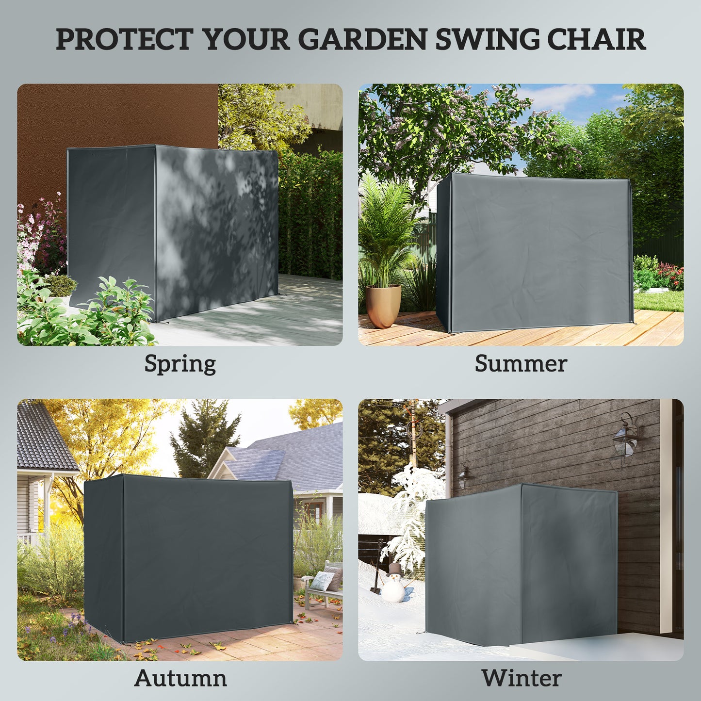 220 x 125cm Three-Seater Swing Chair Protective Cover