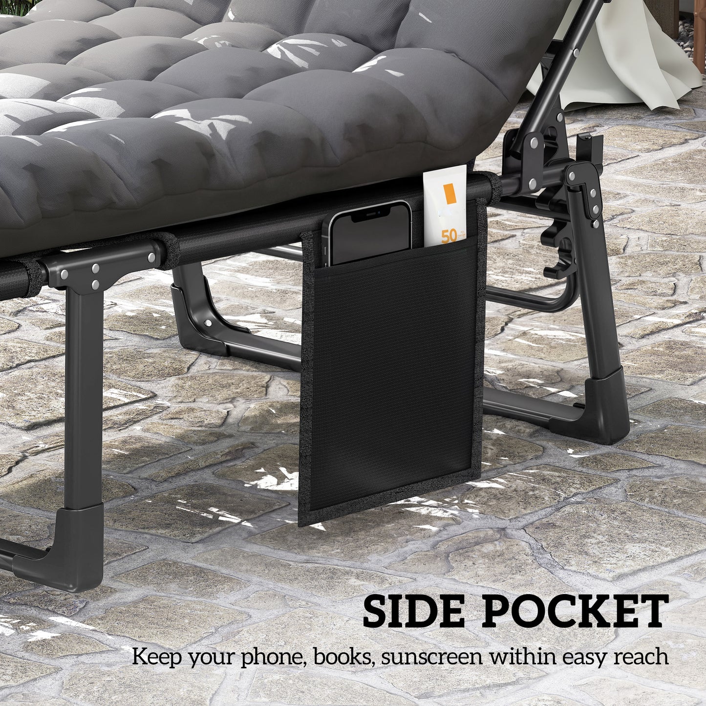 Folding Sun Loungers for Garden Set of 2