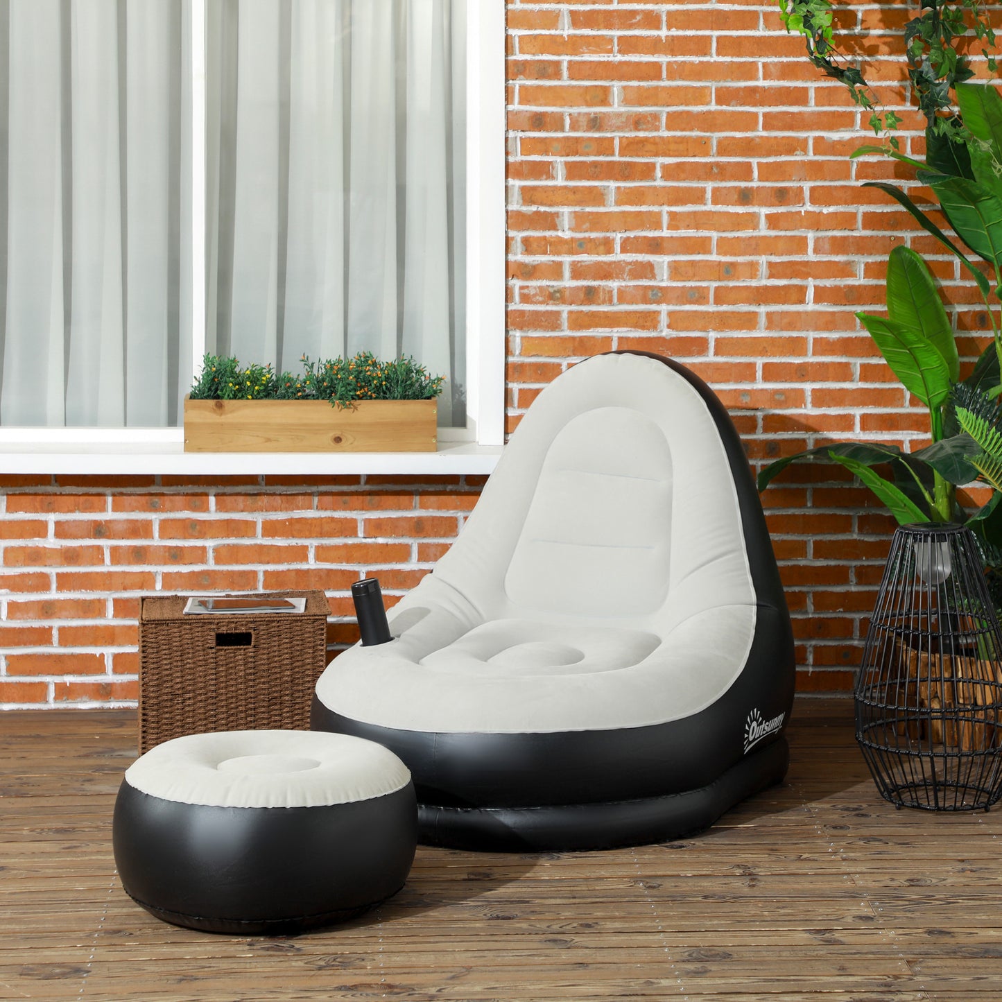 Inflatable Tub Chair and Footstool