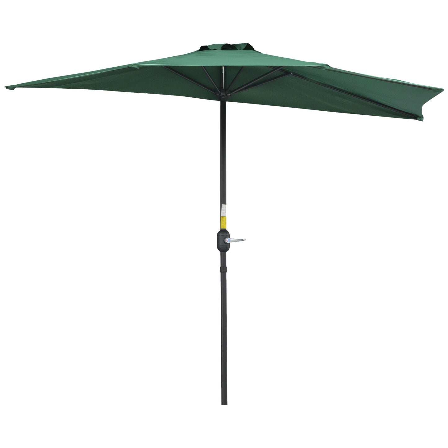 2.7m Garden Half Parasol, Outdoor Balcony Umbrella with 5 Steel Ribs