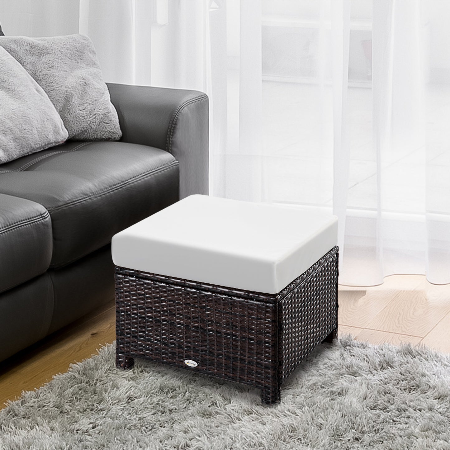 Rattan Footstool Wicker Ottoman
