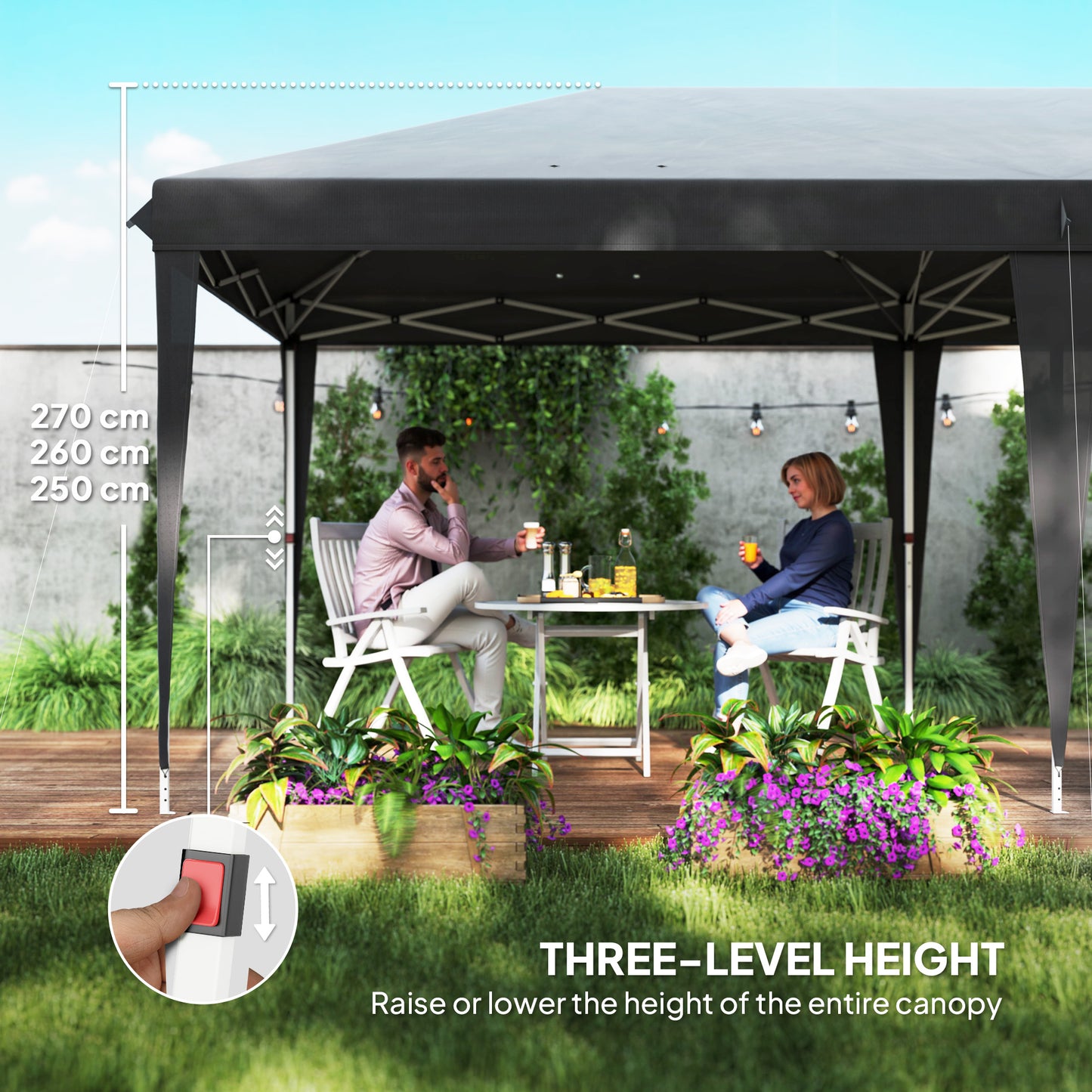 6 x 3 m Pop-Up Steel Frame Gazebo