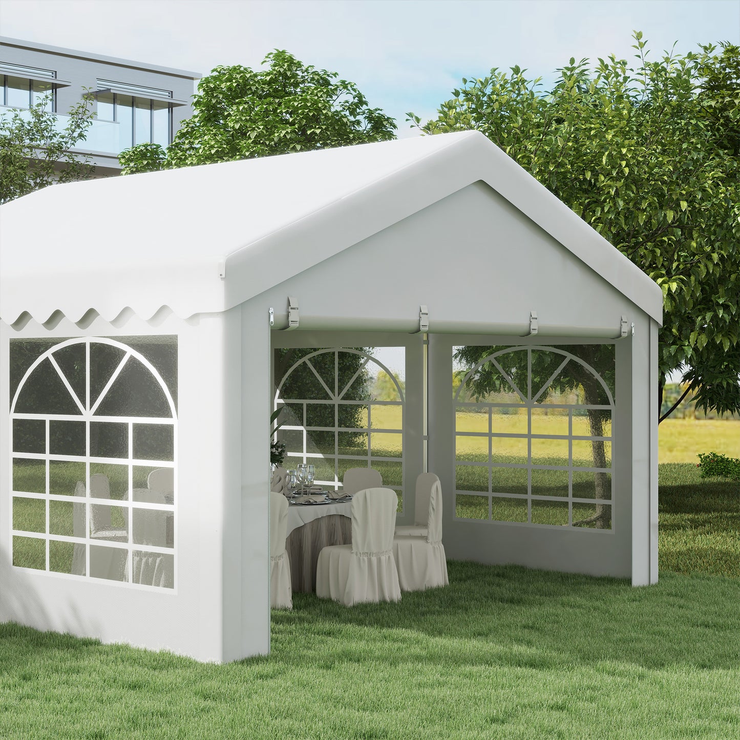 4m x 4m Marquee Party Tent, Heavy Duty Wedding Canopy with Sidewalls