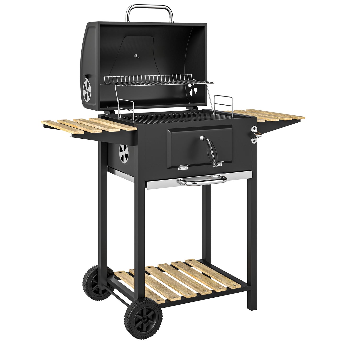 Charcoal BBQ Grill with Height Adjustable Charcoal Pan
