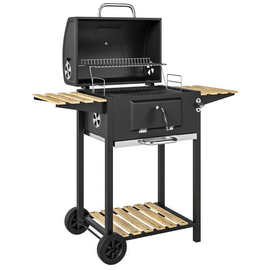 Charcoal BBQ Grill with Height Adjustable Charcoal Pan