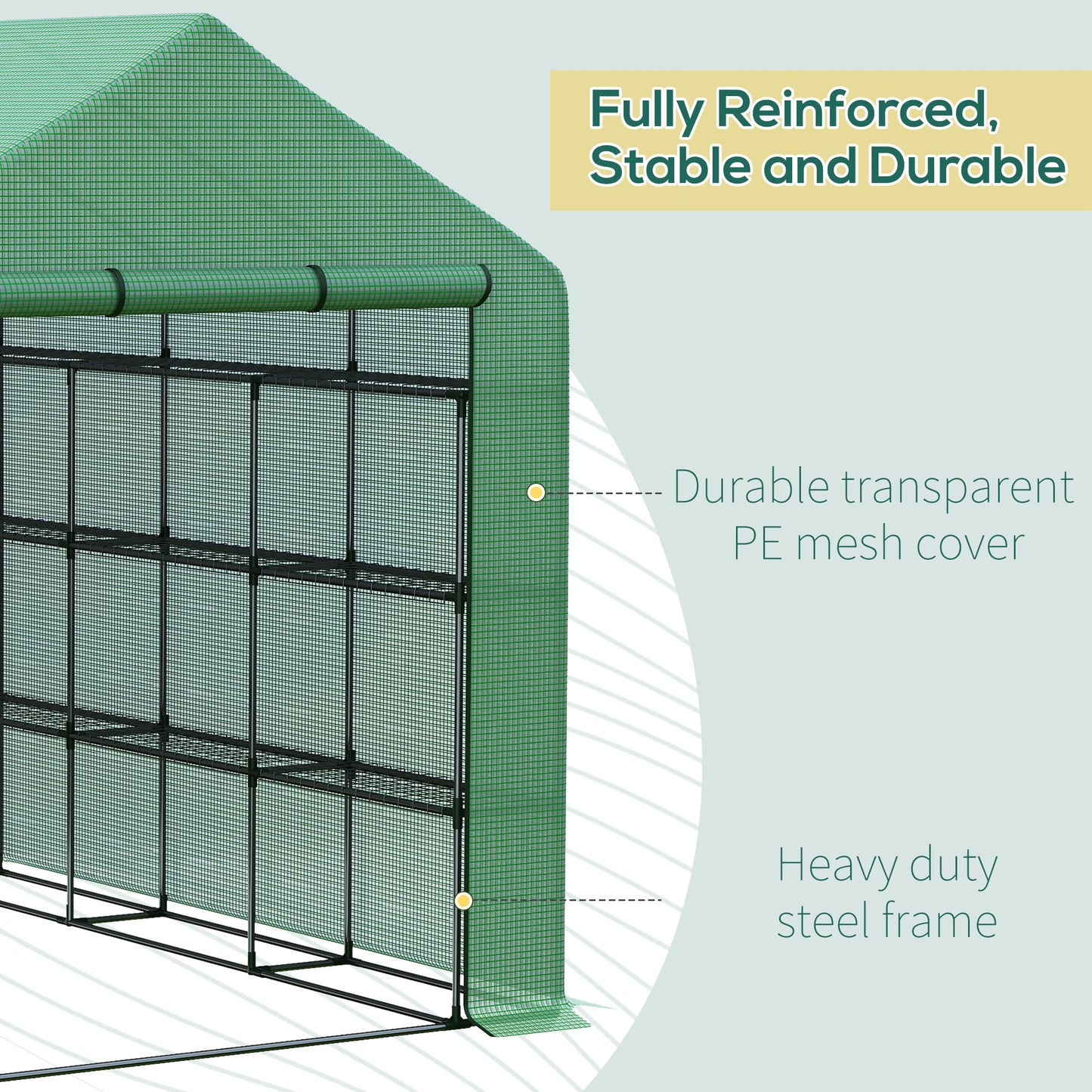 Walk-in Greenhouse with 4 Tier 24 Shelves