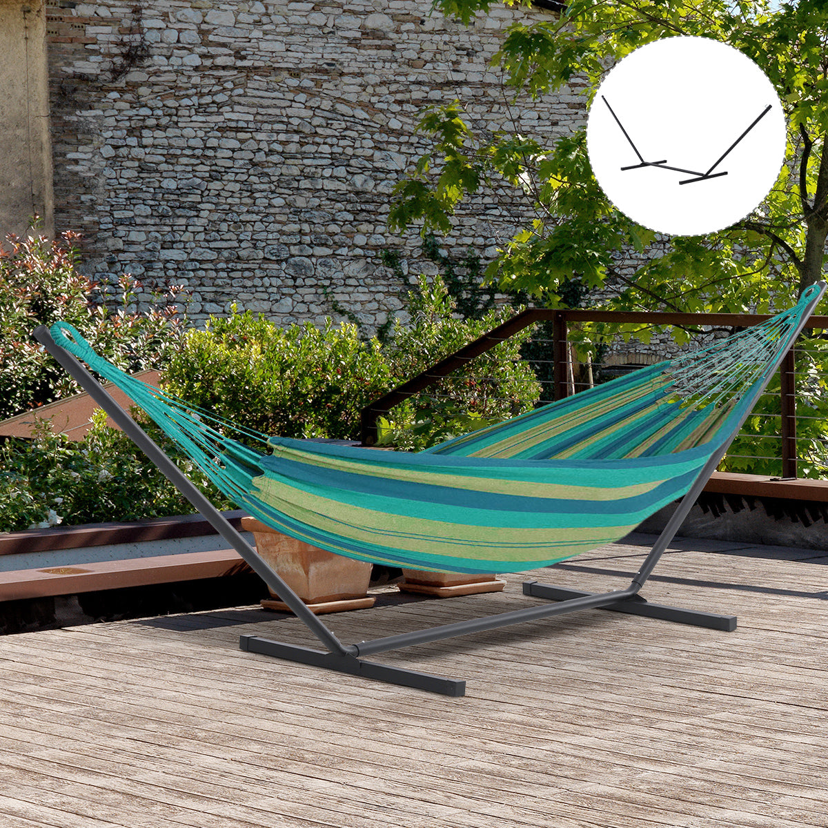 3.6m Extra-long Universal Hammock Stand Metal Frame Garden Camping
