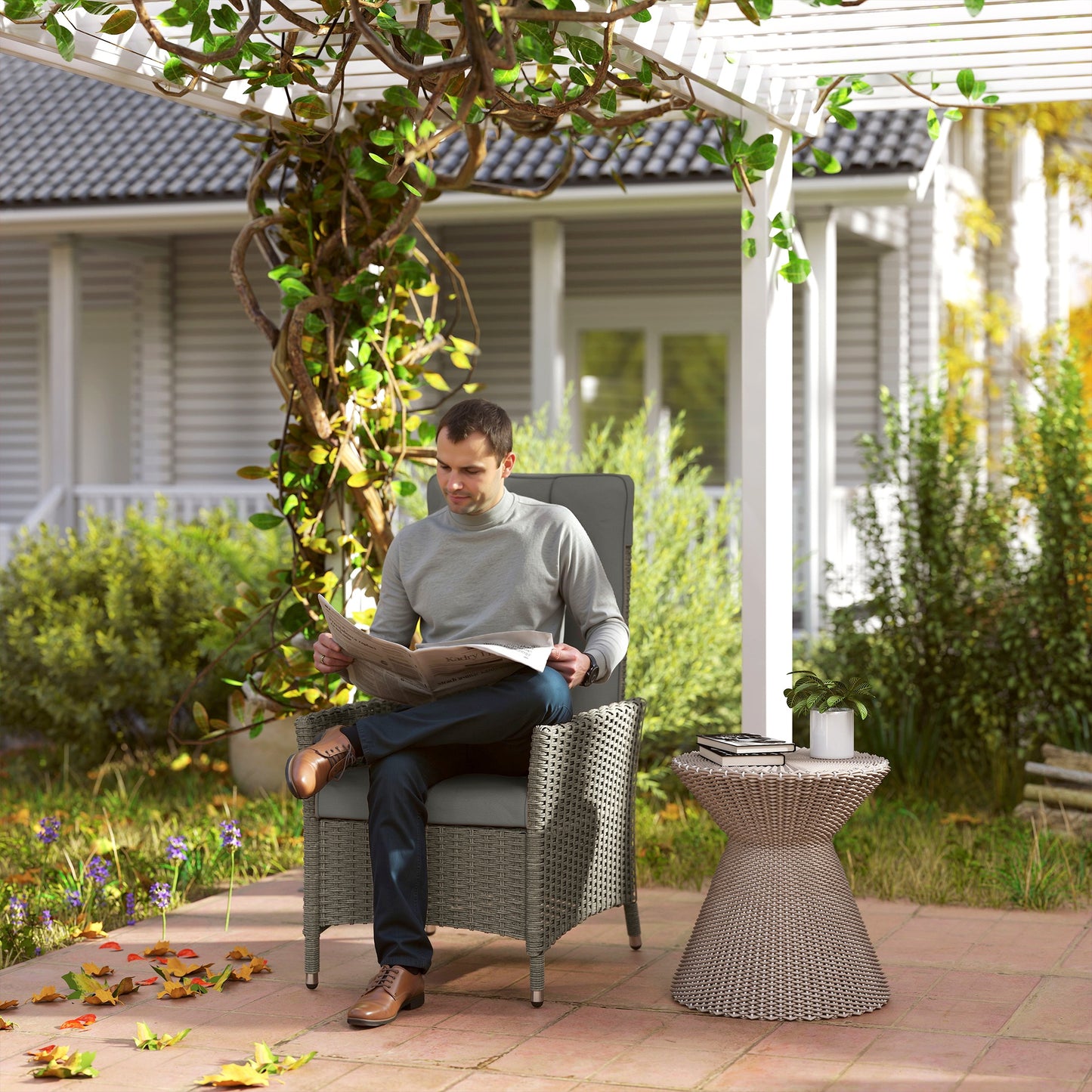 105°-150° Reclining Rattan Chair