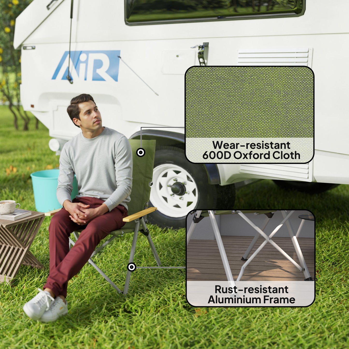 Portable Padded Camping Chair, with Bag