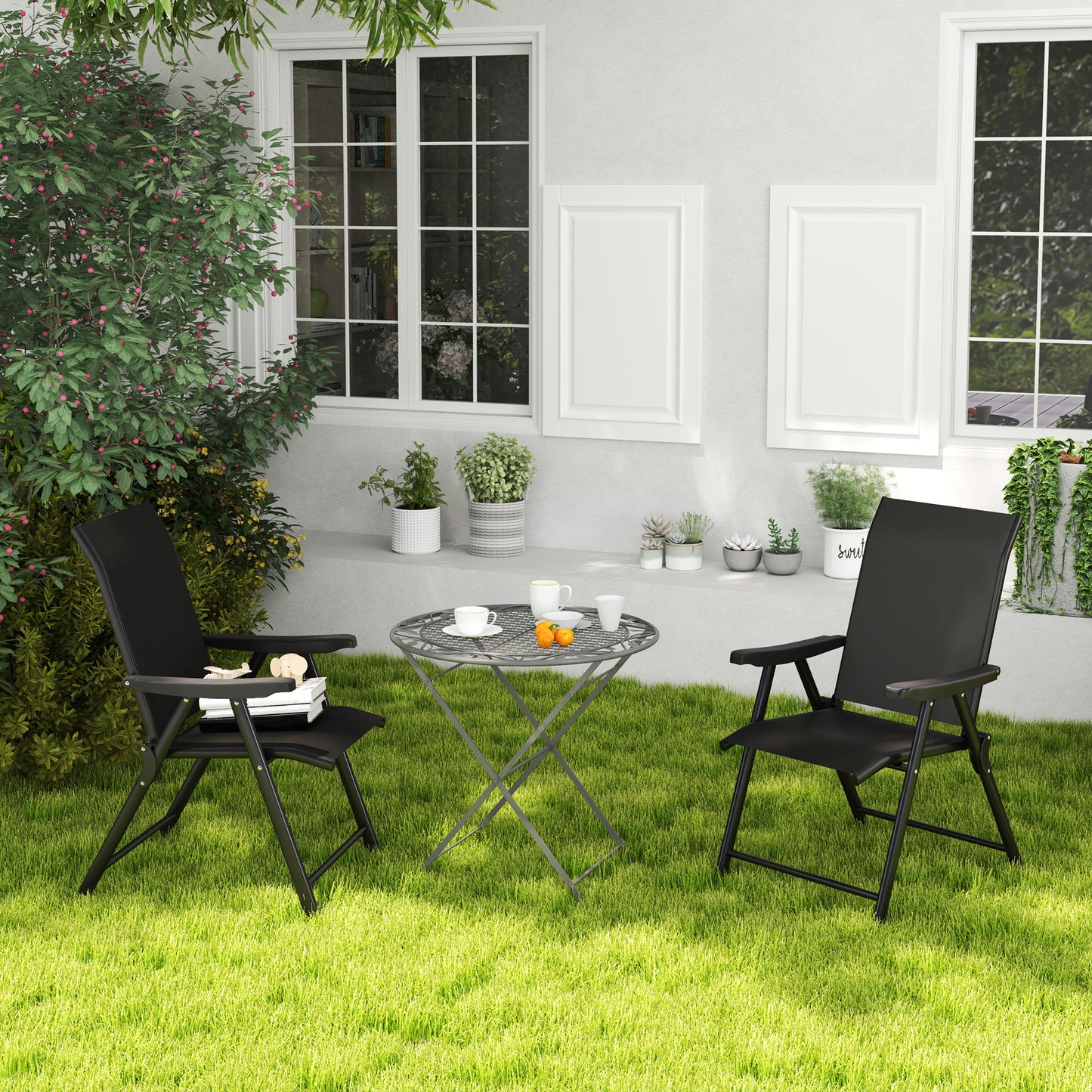 Set of Two Folding Outdoor Chairs