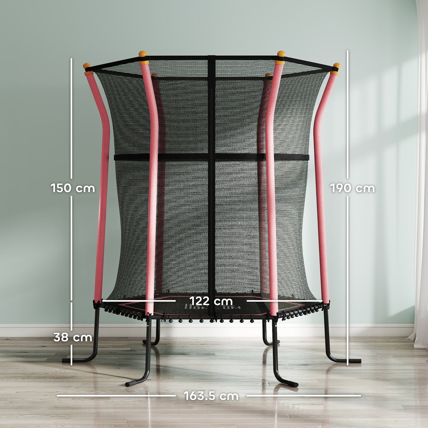 Kids Trampoline Mini Bouncer with Enclosure Safety Net