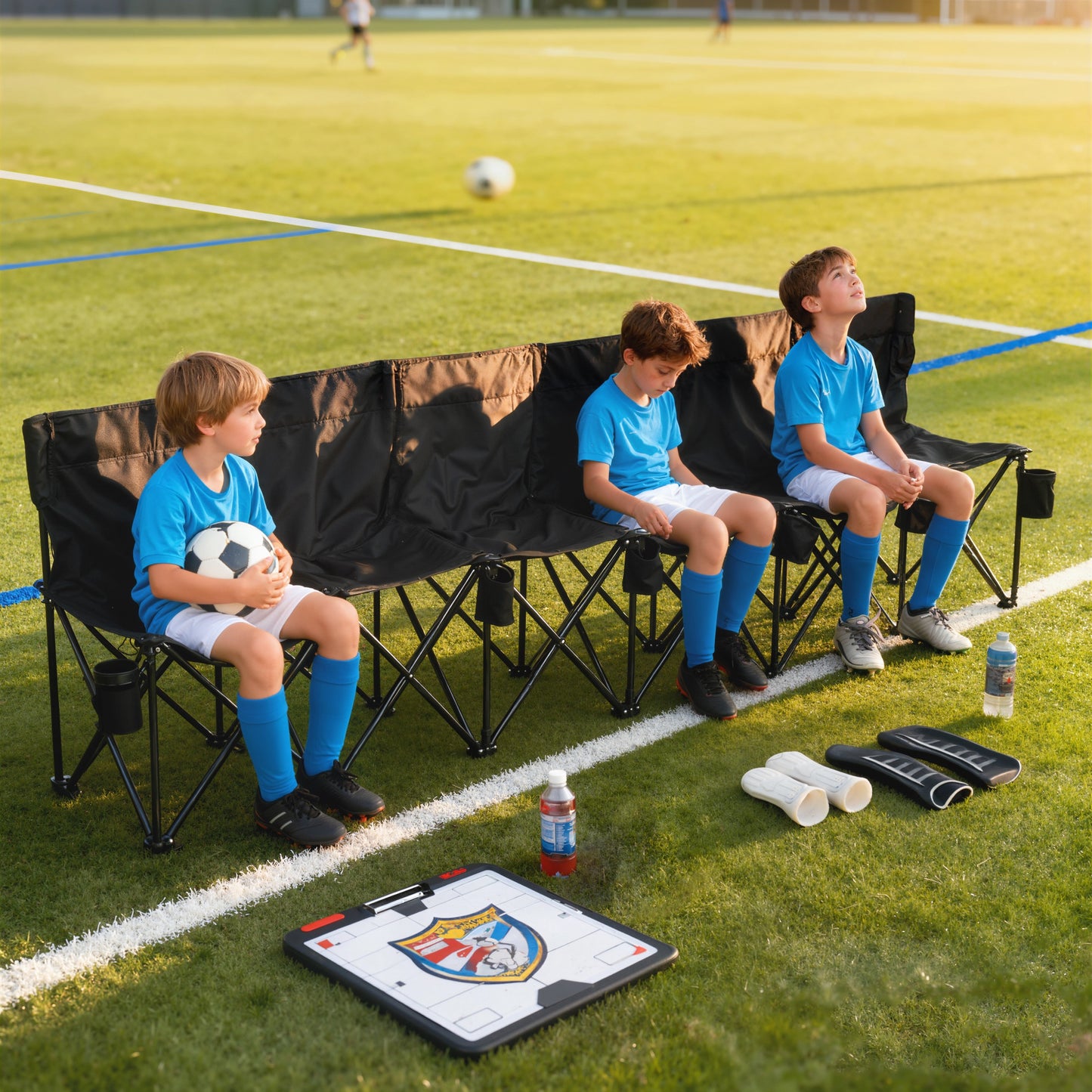 6 Seater Folding Camping Chair with Cup Holder & Carry Bag
