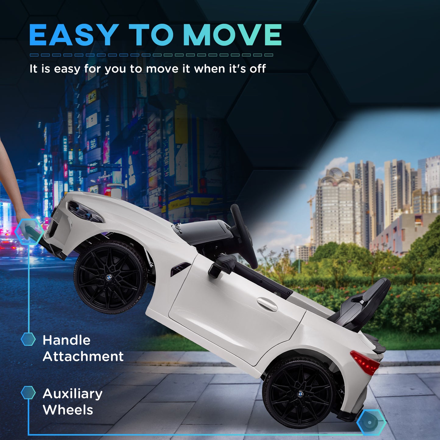 12V BMW Licensed Kids Car, with Easy Transport, Remote Control