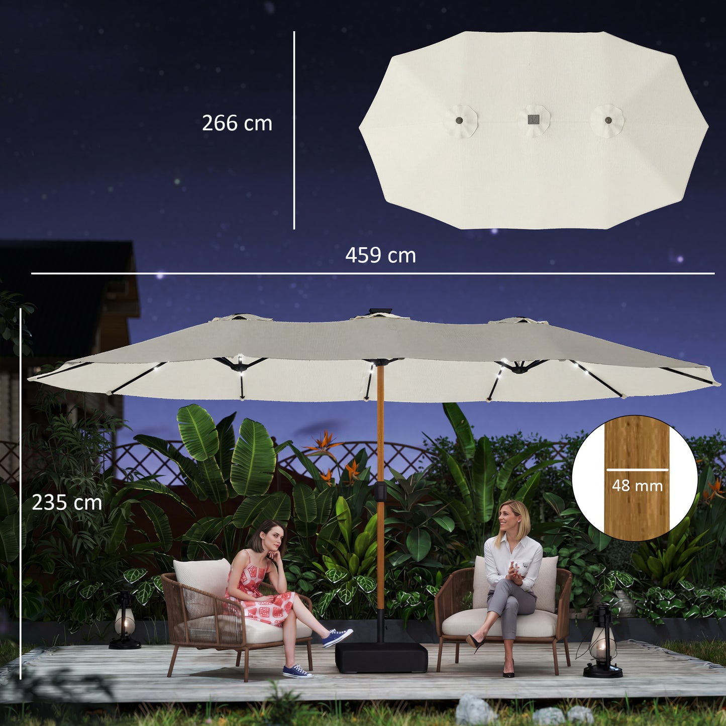 Double Sided Garden Parasol
