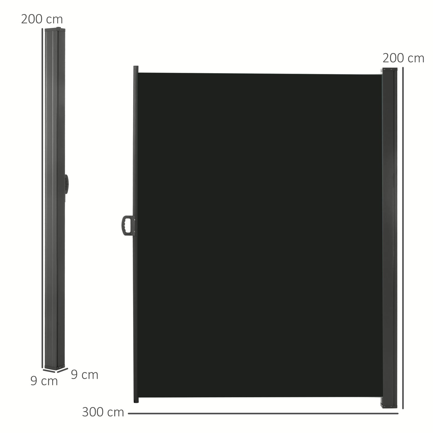 Retractable Sun Side Awning Screen Fence Patio Garden Wall Balcony (4)