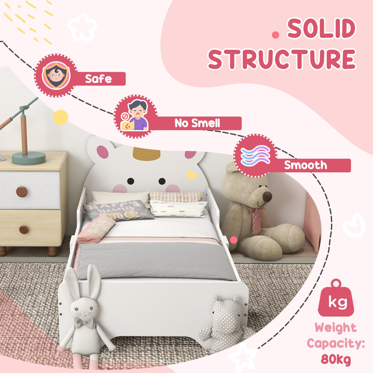 Kids Bedroom Furniture Set with Kids Dressing Table with Mirror