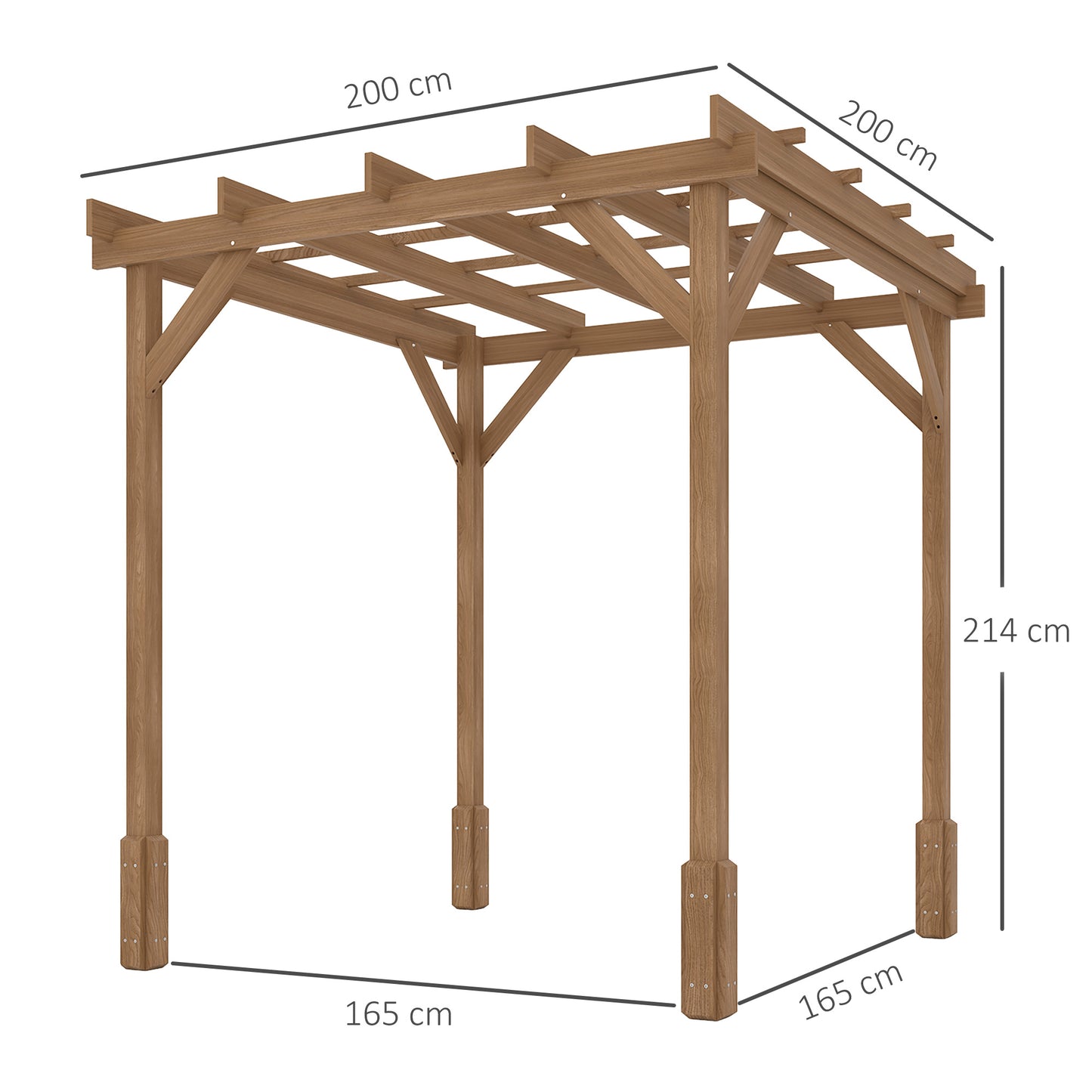 2 x 2 m Wooden Pergola Kit
