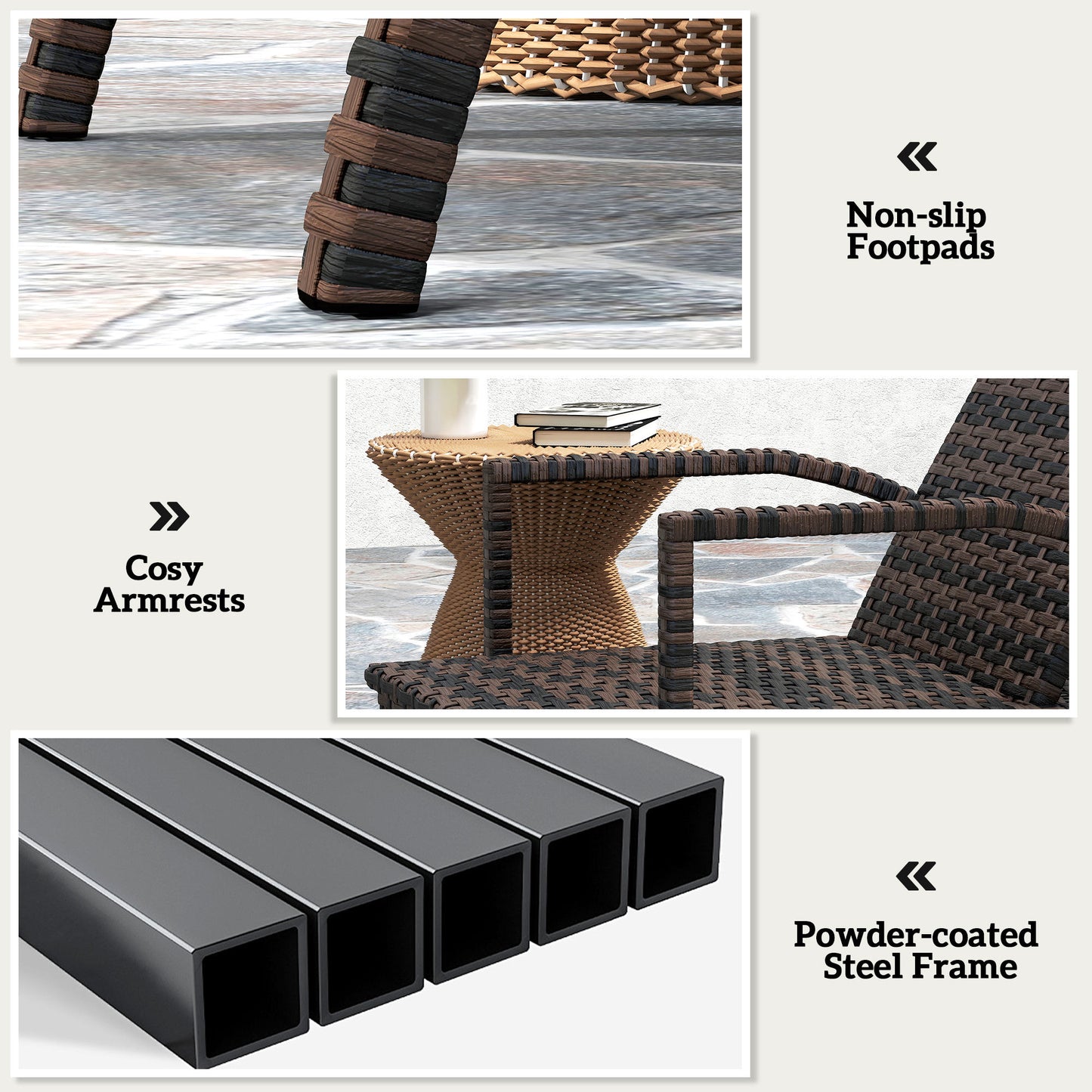 Reclining Rattan Lounger, with Extending Footrest
