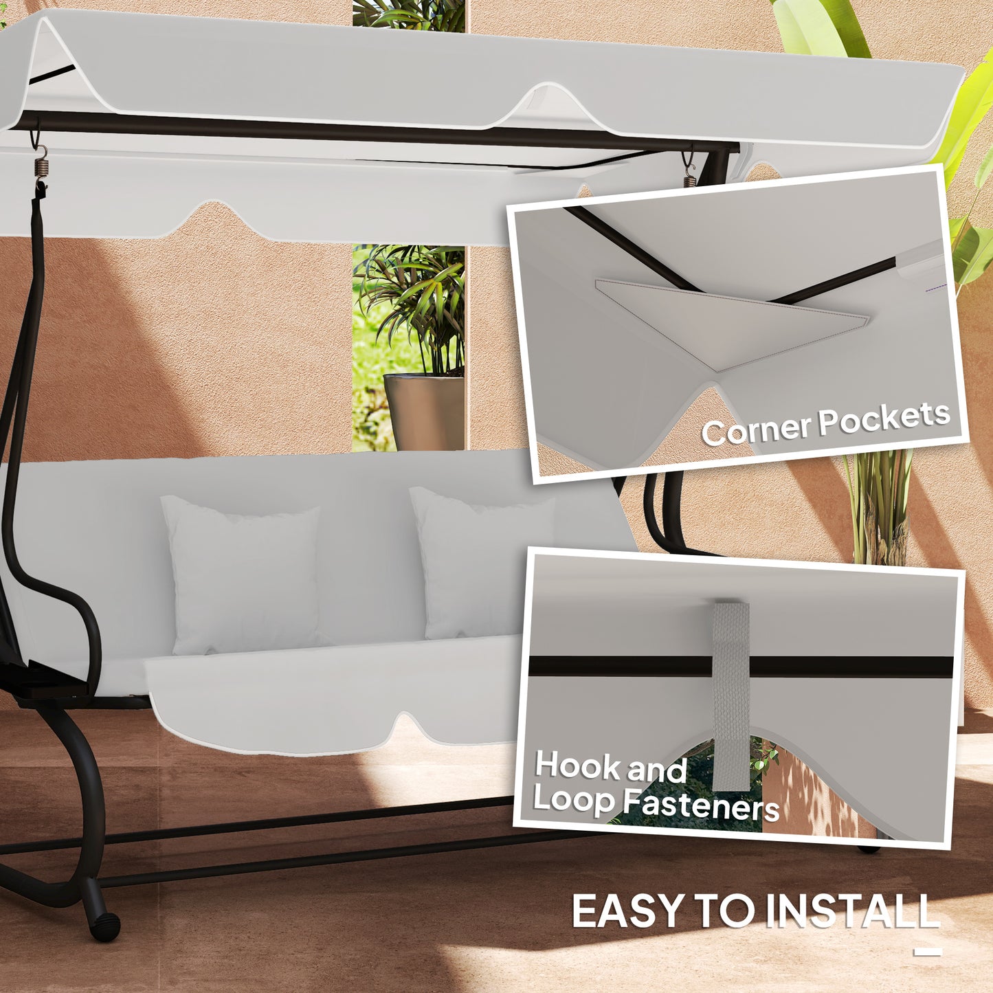 145 x 200Wcm Swing Chair Canopy Replacement