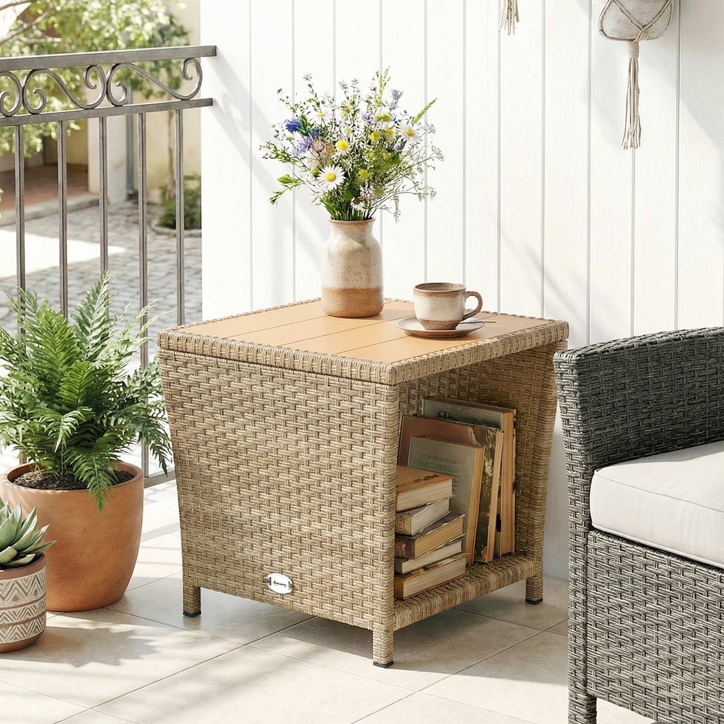 Side Table 2-Tier Outdoor Coffee Table
