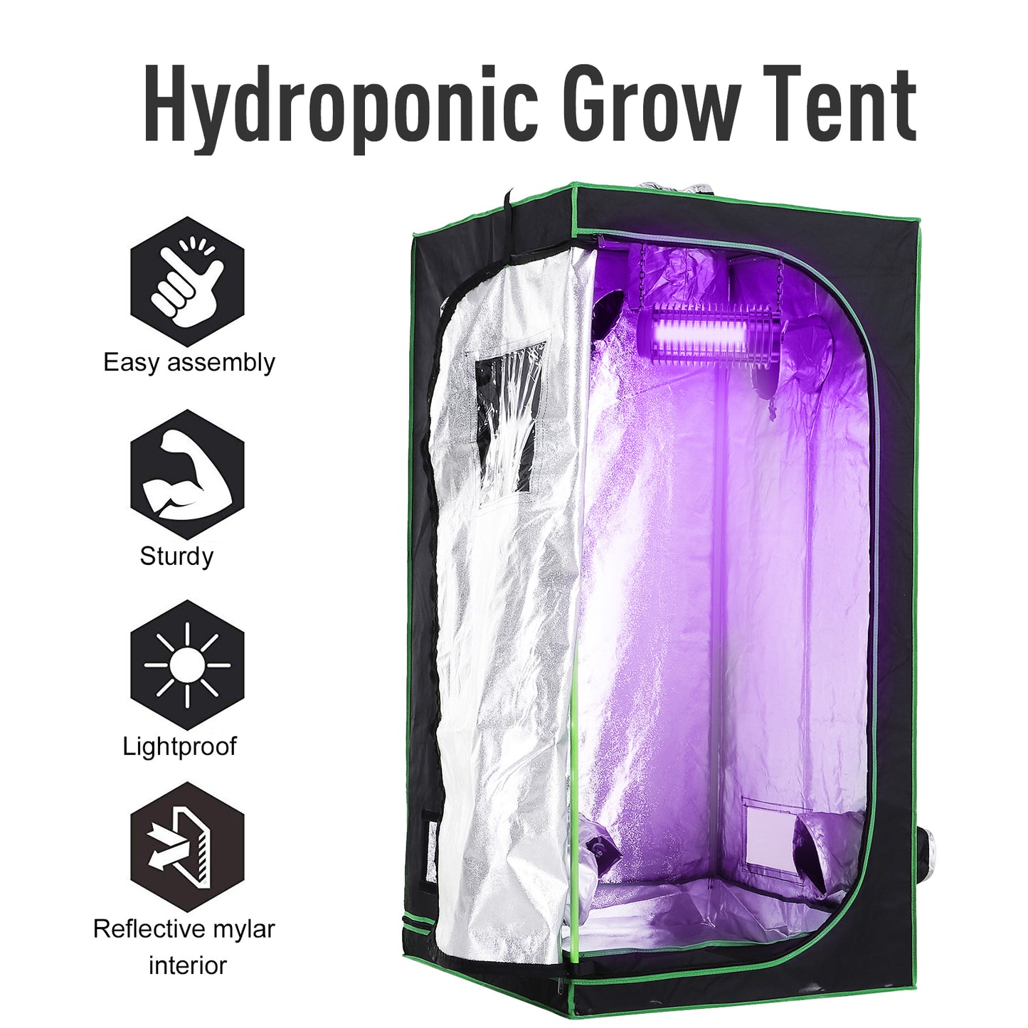 Grow Tent Reflective Mylar Hydroponic with Adjustable Vents (2)
