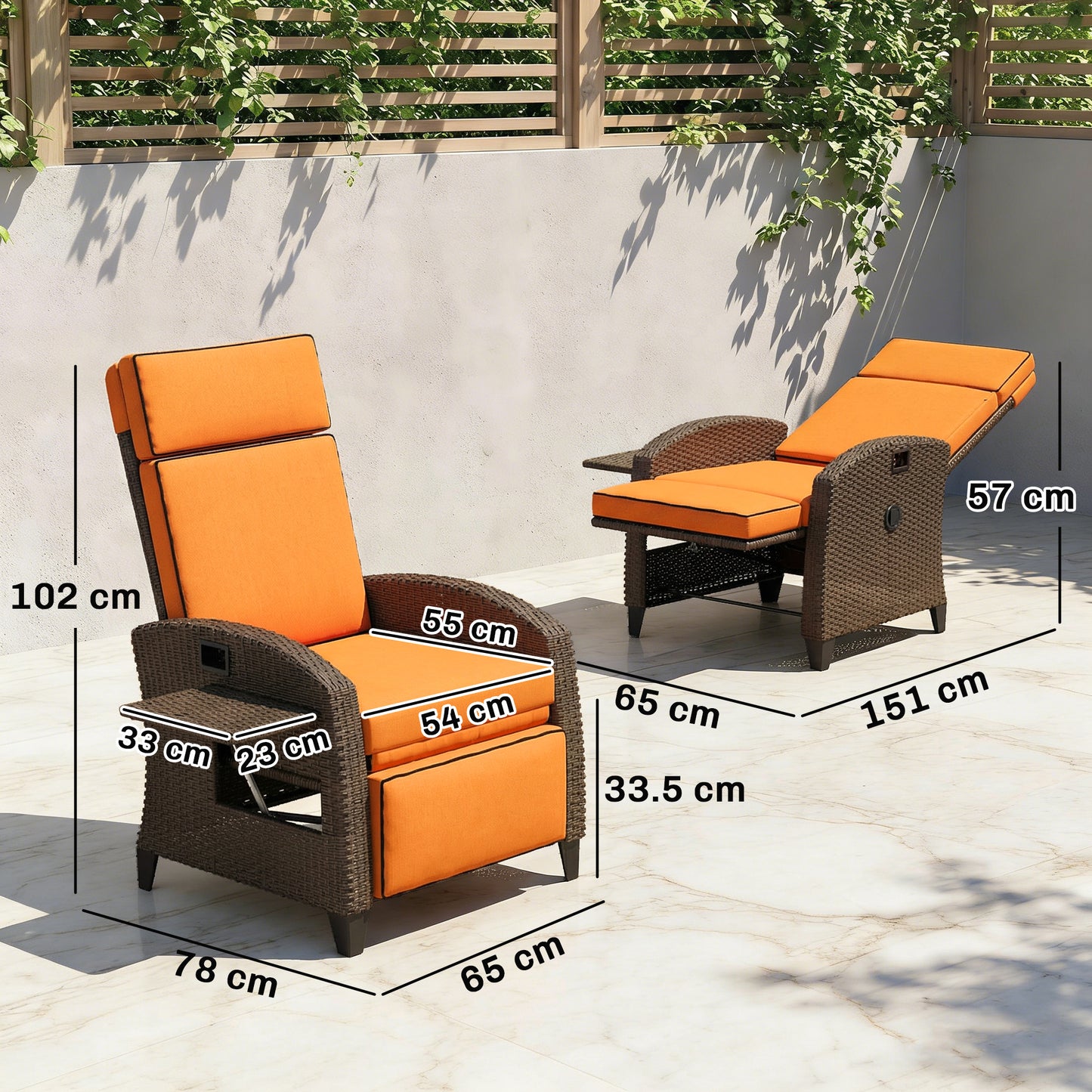 Garden Recliner with Cushion