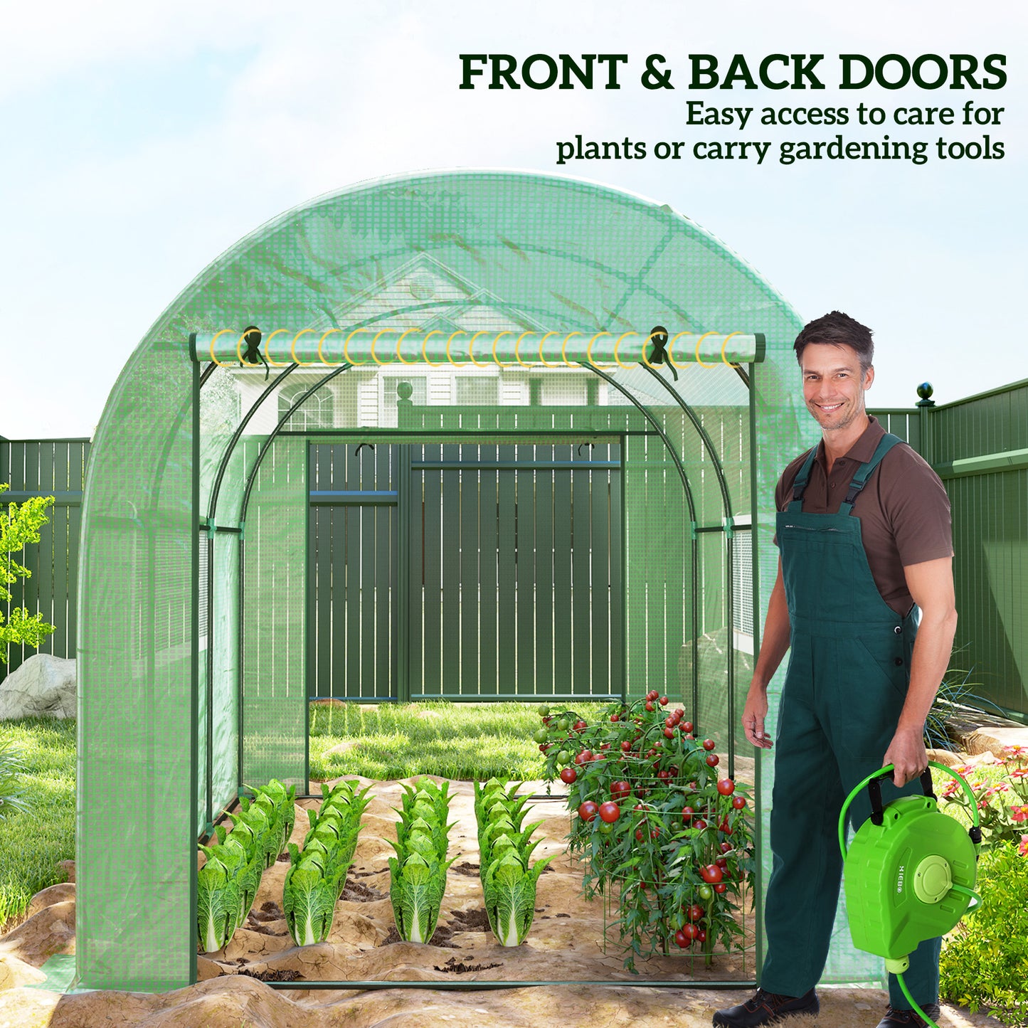 300 x 200cm Walk-In Polytunnel Greenhouse