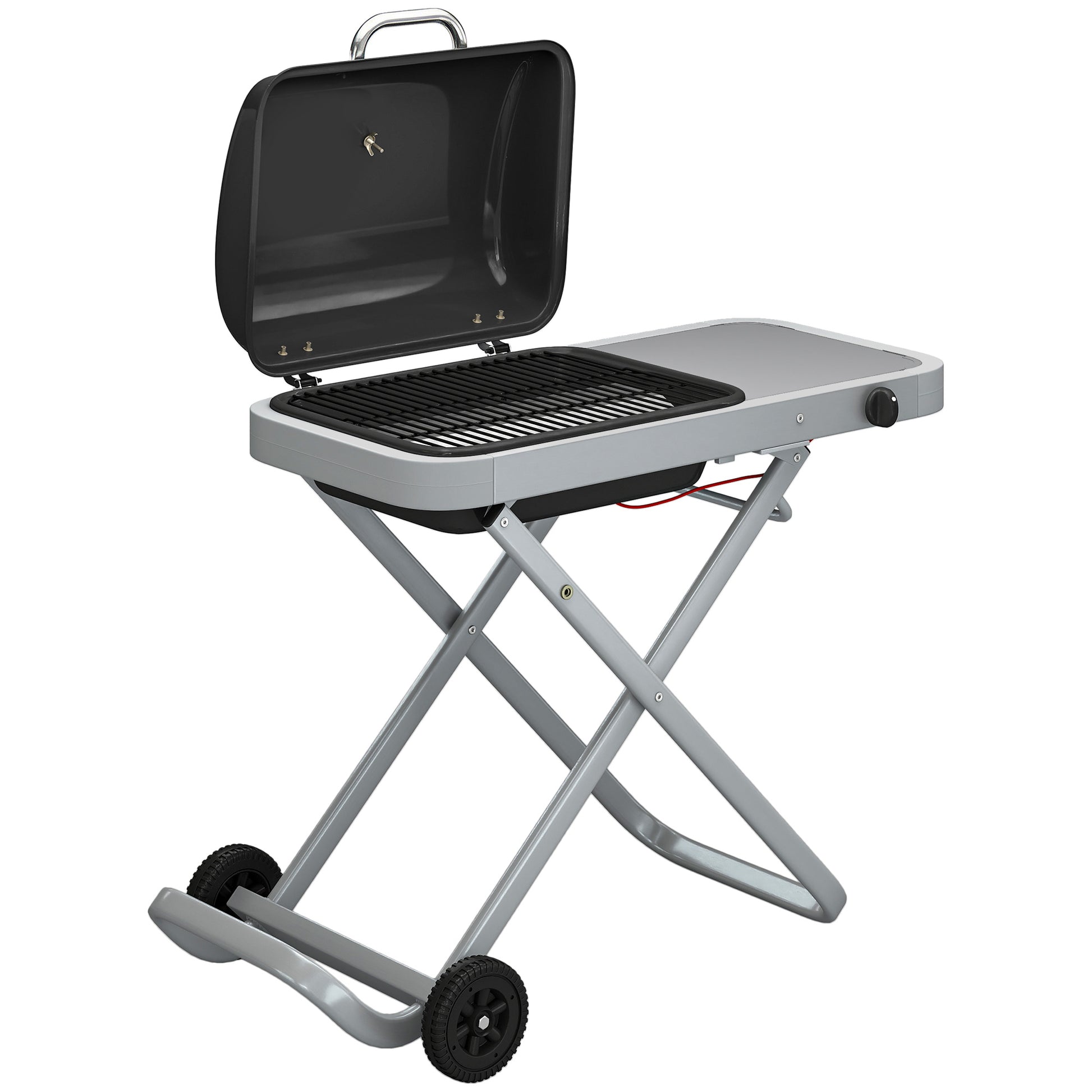 Foldable Gas BBQ Grill with Side Table