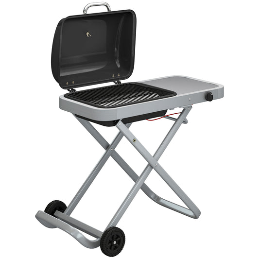 Foldable Gas BBQ Grill with Side Table