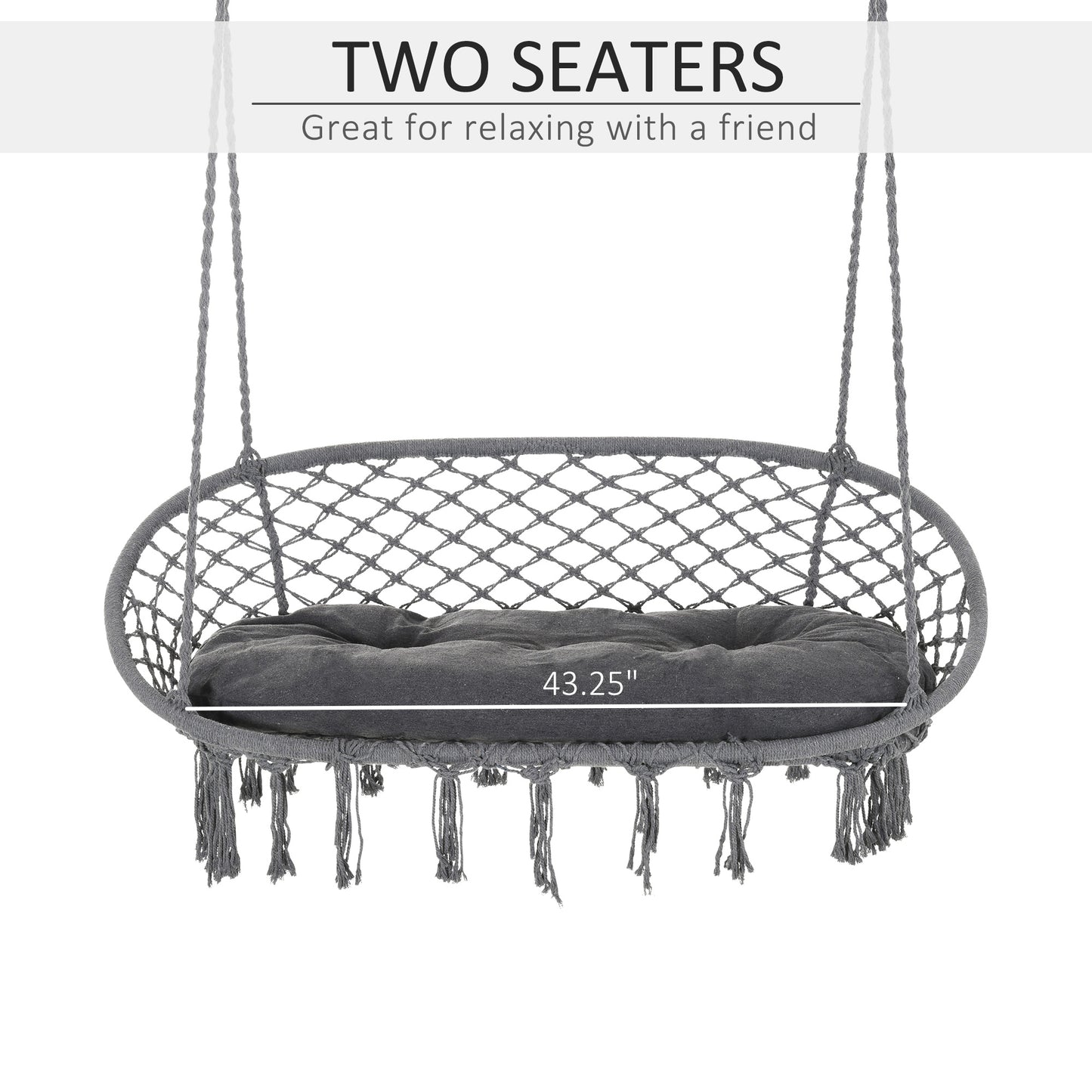 Two-Seater Boho Macrame Hammock Swing