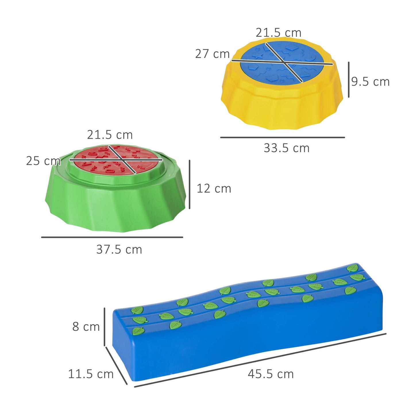 Eight-Piece Kids Stepping Stones, with Non-Slip Surface & Bottom