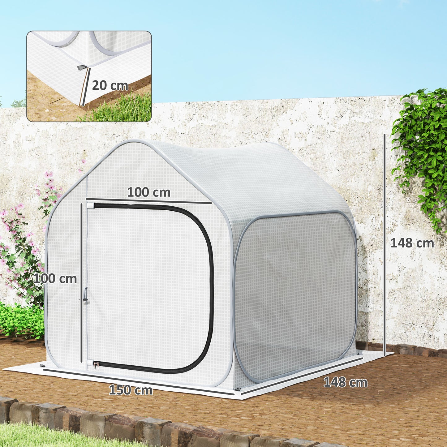 150 x 148cm Pop-Up Greenhouse