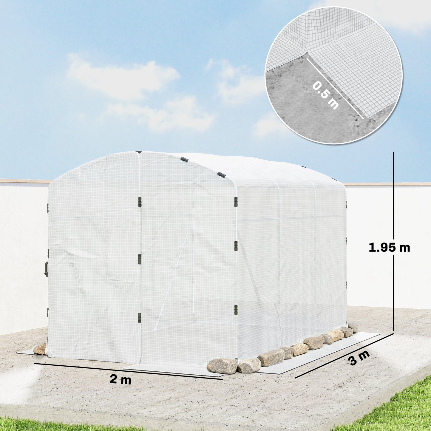 Polytunnel Greenhouse Walk-in Grow House with UV-resistant PE Cover