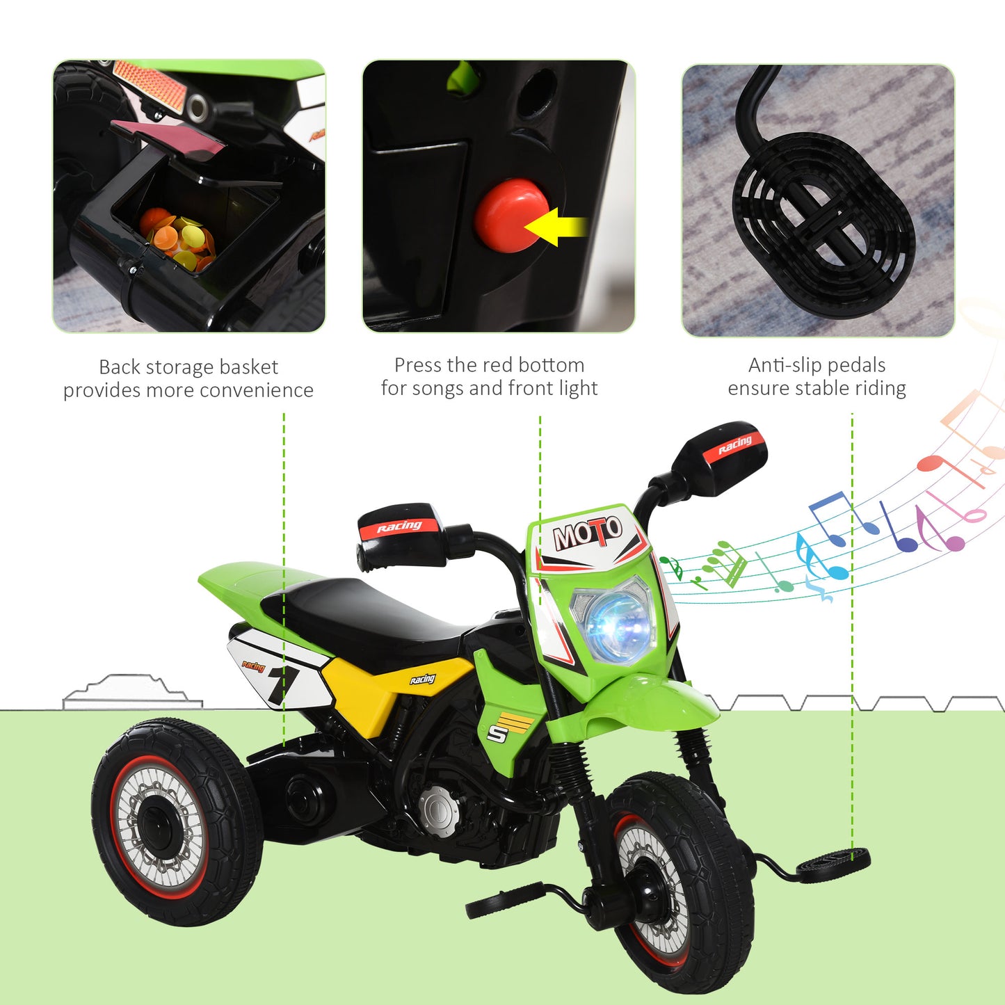 Trike for Kids, Toddler Pedal Motorcycle