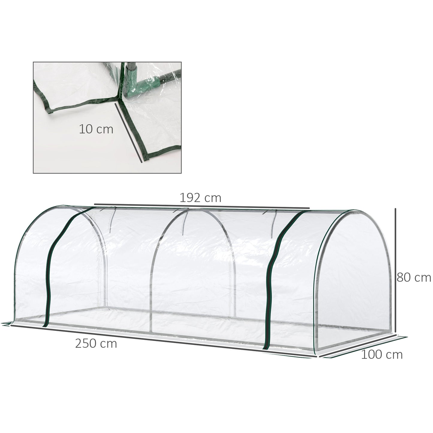 Mini Greenhouse, Small Polytunnel Green House with Zipped Doors (1)