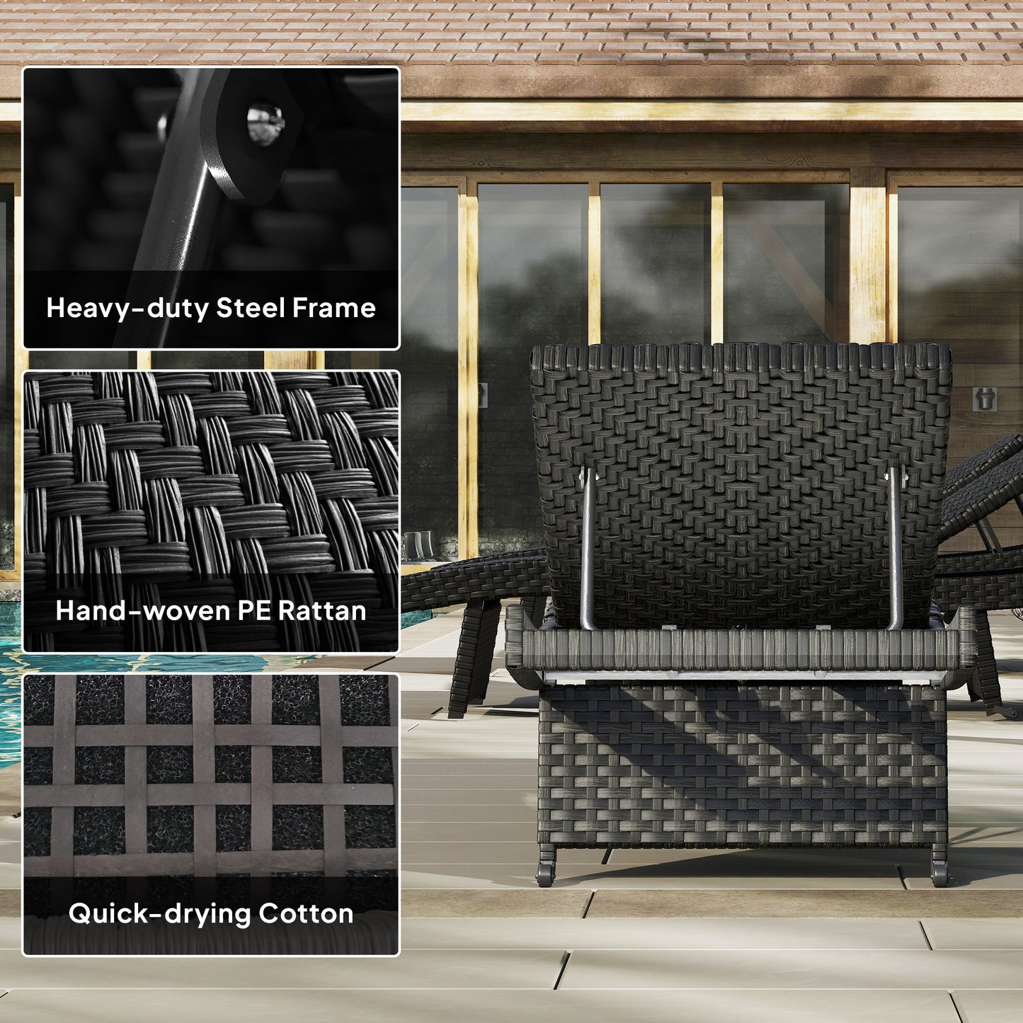 Outdoor PE Rattan Sun Lounger (1)