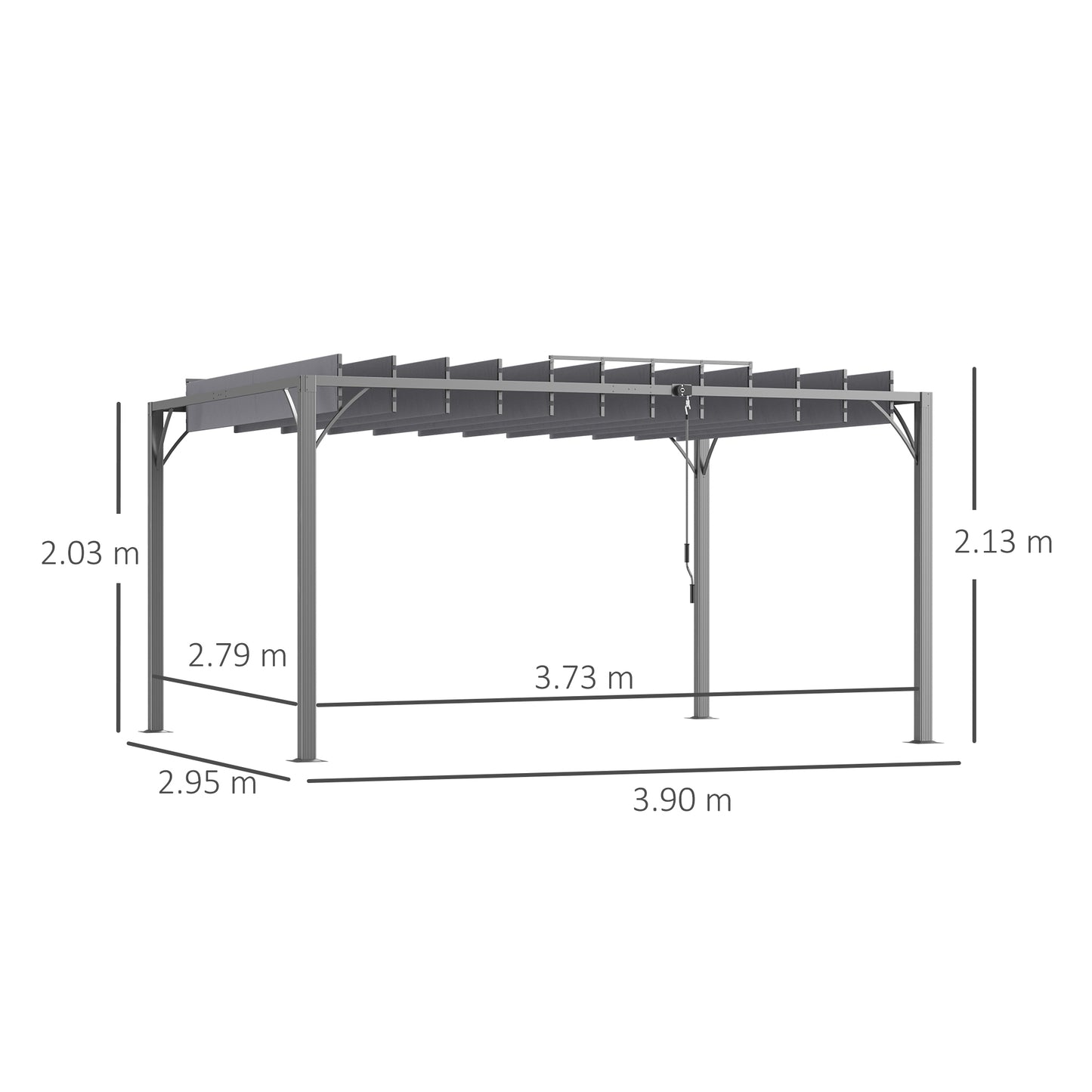4 x 3(m) Outdoor Pergola with Retractable Roof