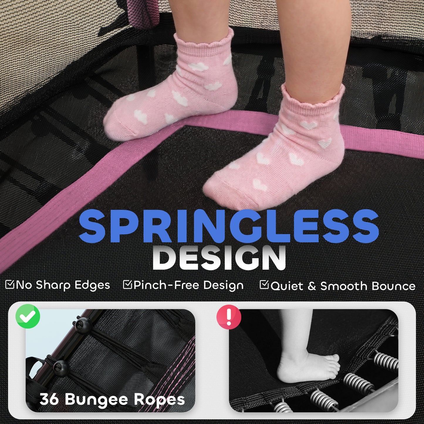 Kids Trampoline Mini Bouncer with Enclosure Safety Net