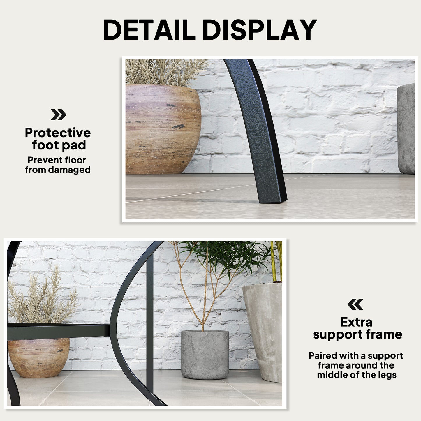 94 x 94 cm Garden Table with Parasol Hole