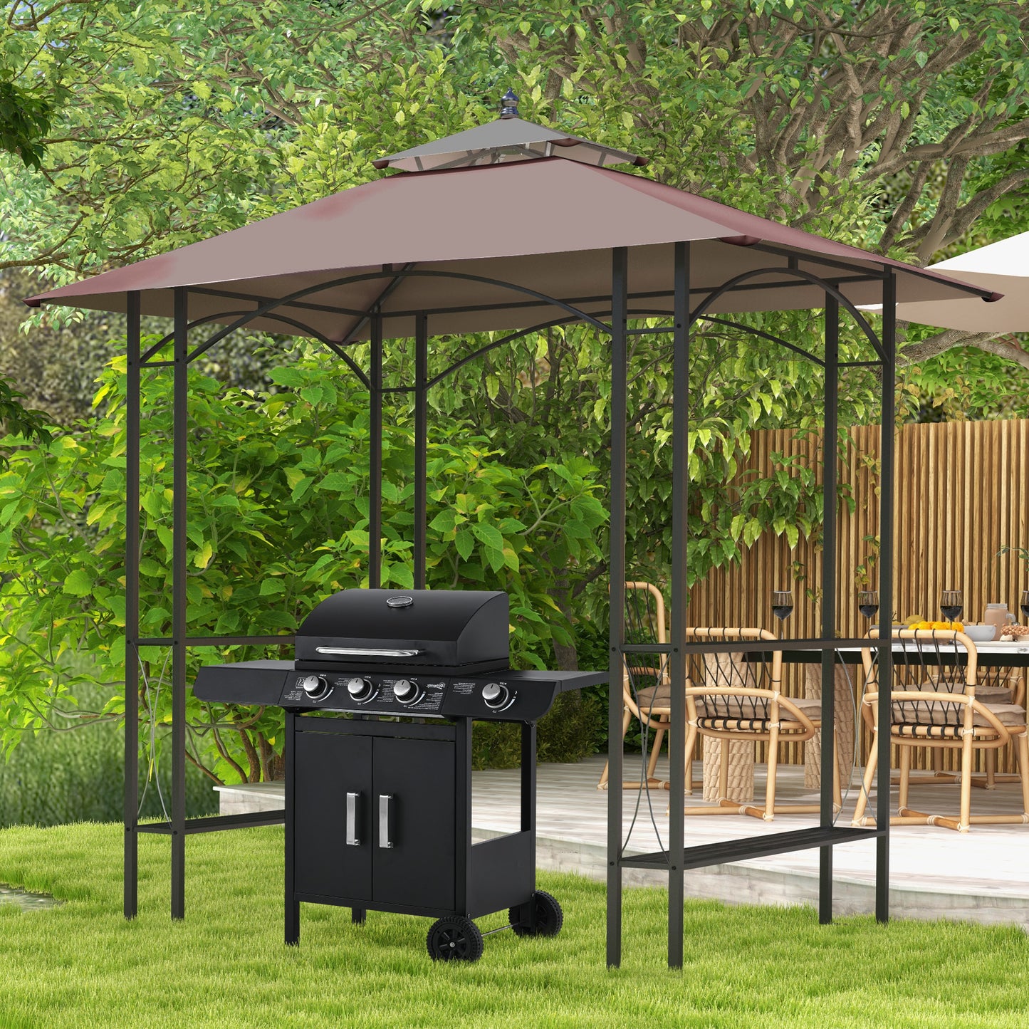 2.5 x 1.5m BBQ Tent Canopy Patio Outdoor Awning Gazebo Party Sun