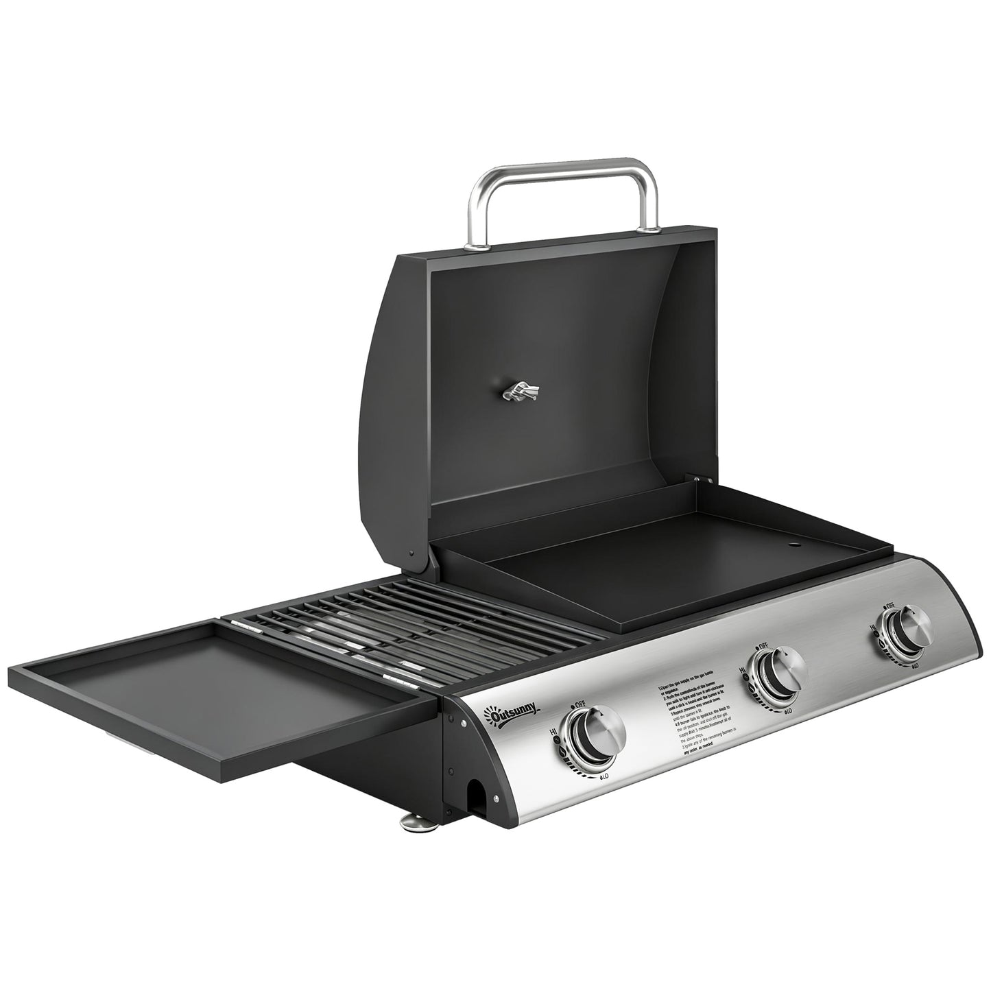 3 Burner Portable Gas Plancha BBQ Grill