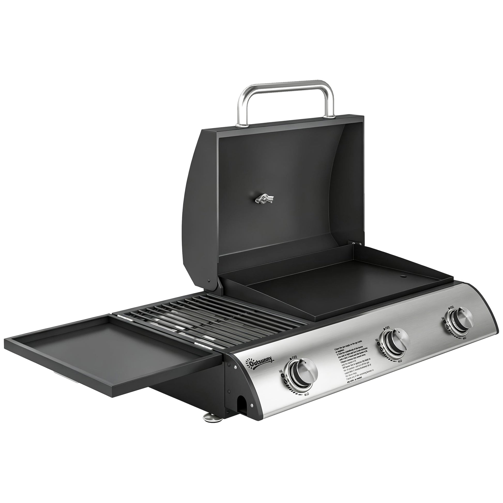 3 Burner Portable Gas Plancha BBQ Grill