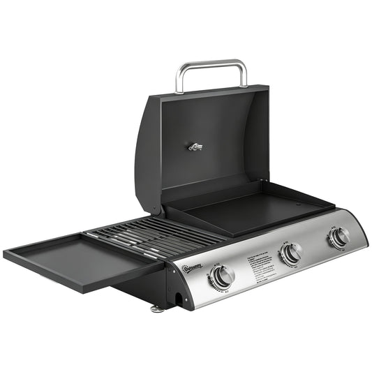3 Burner Portable Gas Plancha BBQ Grill