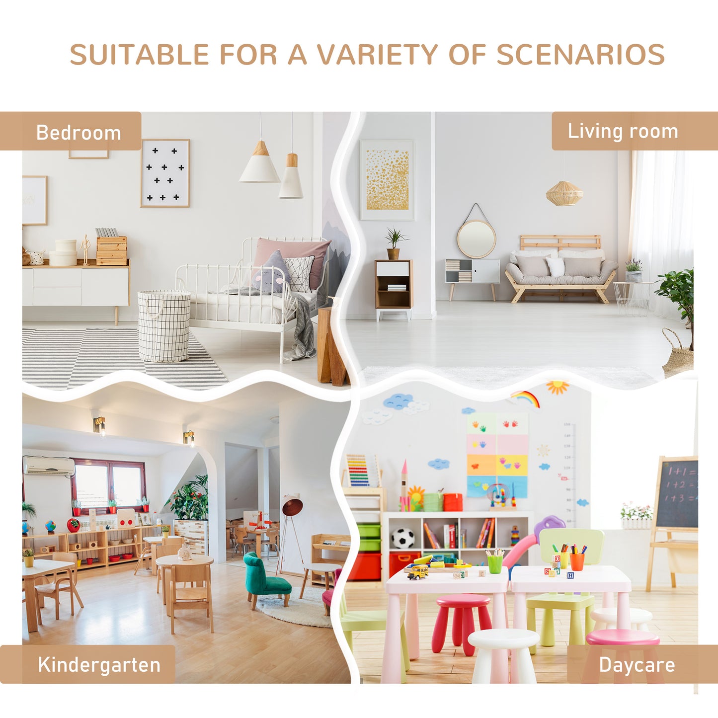 4-Piece Kids Table and Chair Set with 2 Wooden Chairs (1)