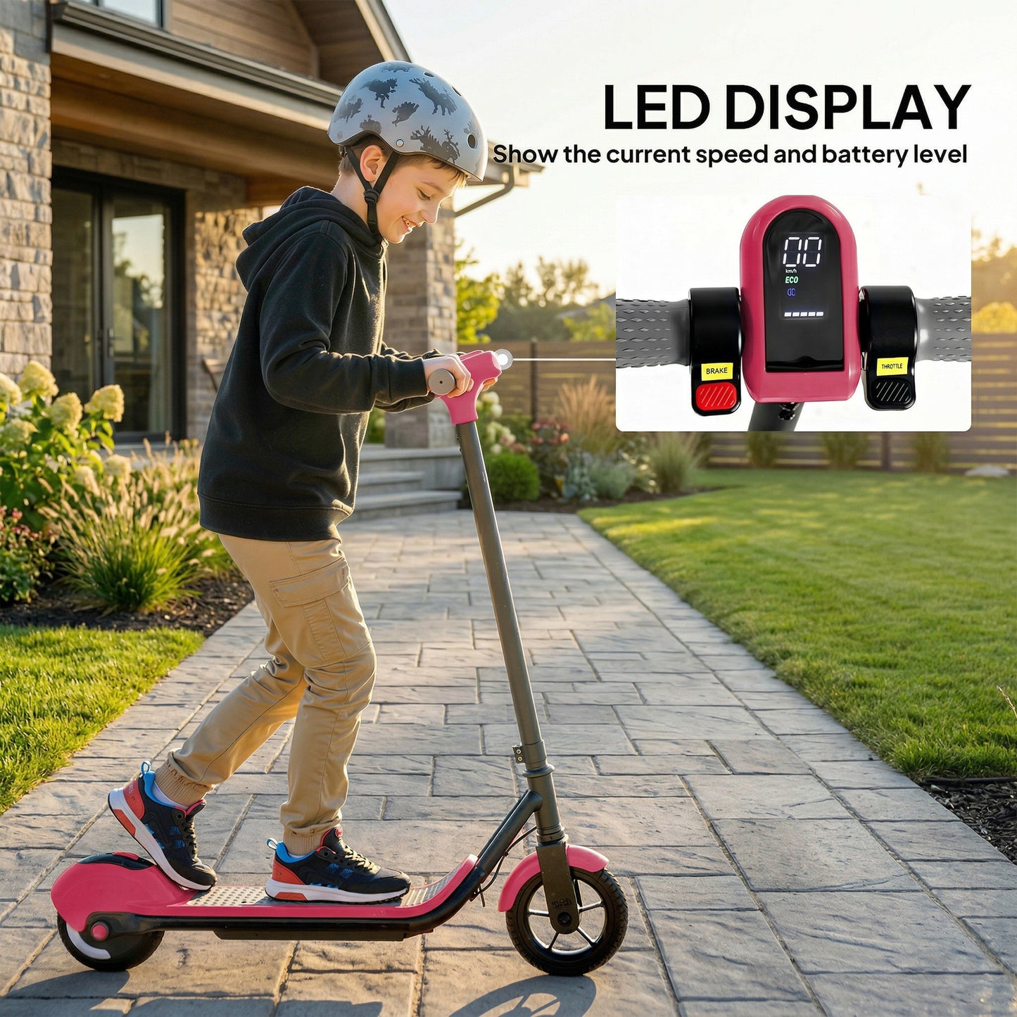 Electric Scooter for Kids, with LED Display